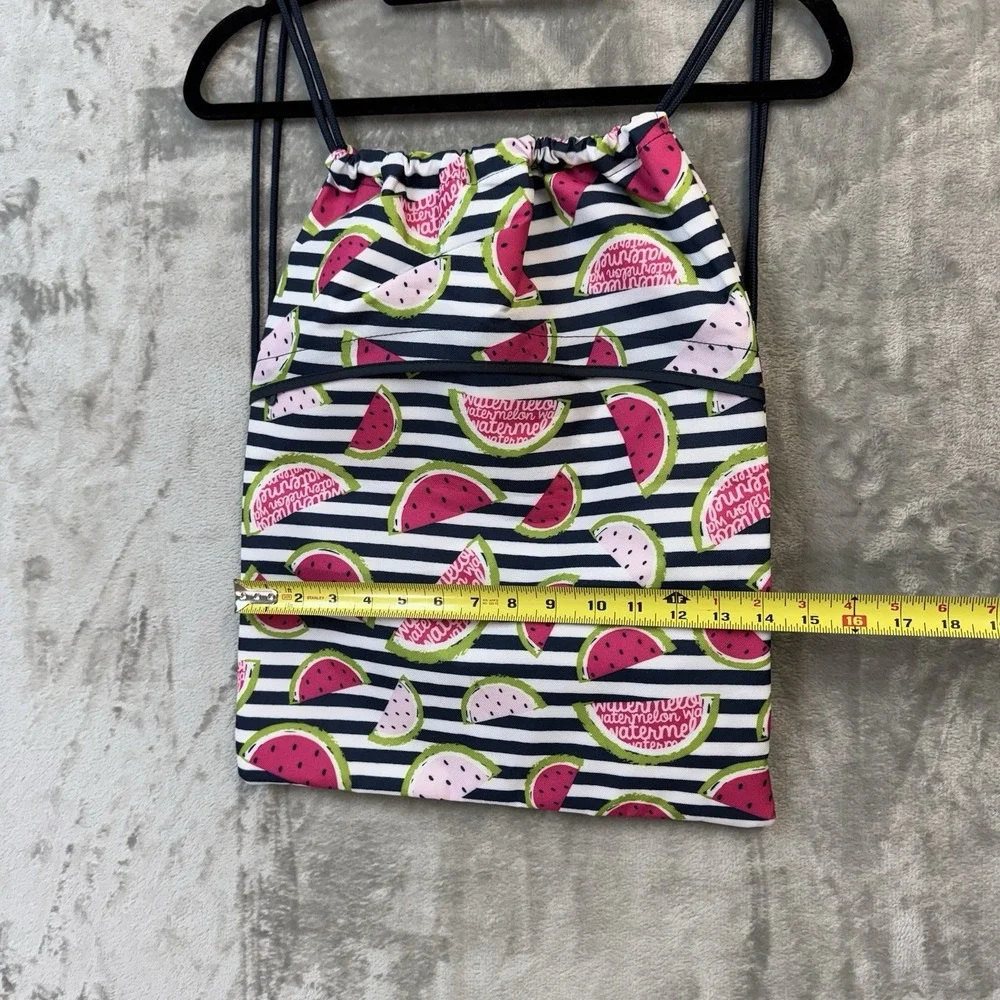 Thirty-One Cinch Sac‎ Drawstring Backpack Watermelon Stripe Thermal